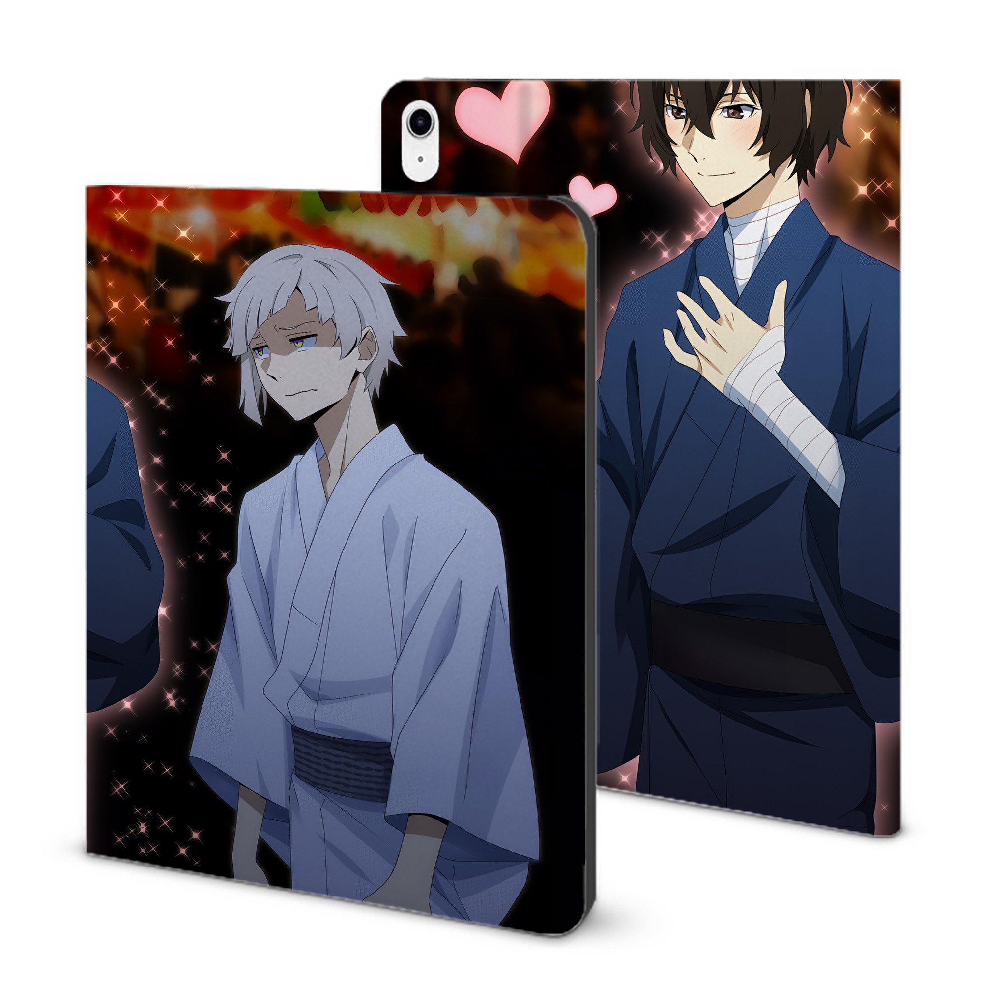 （画像用） 文豪ストレイドッグス Bungo Stray Dogs IPad ケース ブック型 PUレザー TPU 耐衝撃 軽量 薄型 ペン収納なし 全面保護 IPad 各モデル対応